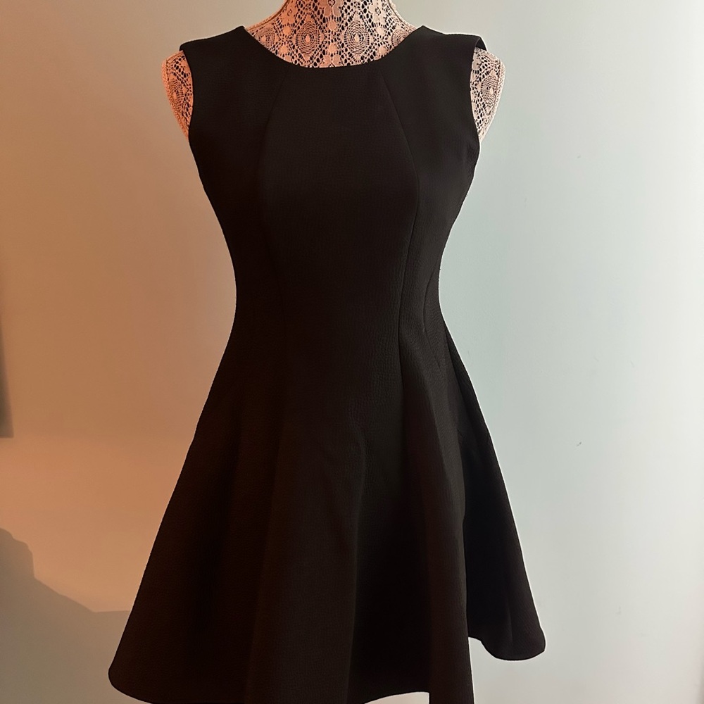 black formal mini dress
